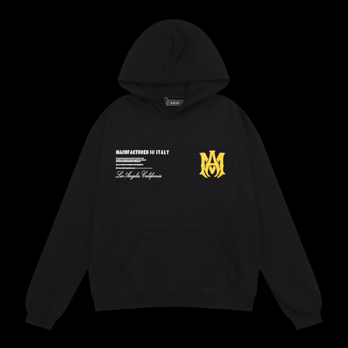 Amiri ‘Manafactured In Italy’ Hoodie Black