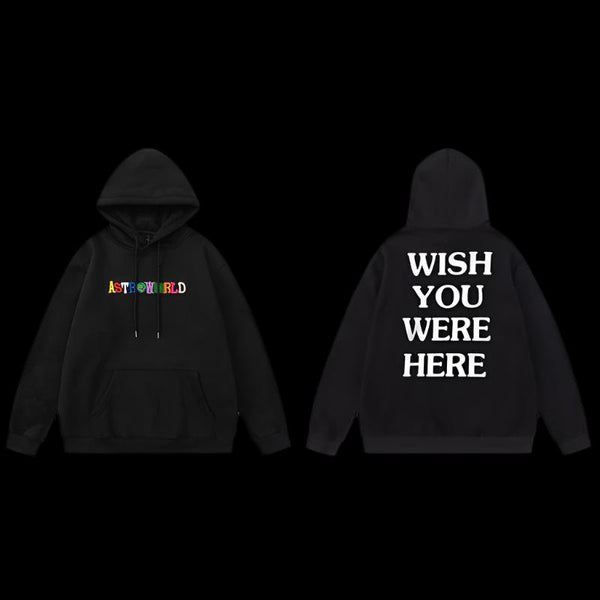 Travis Scott Astroworld 'WISH YOU WERE HERE' Black Hoodie