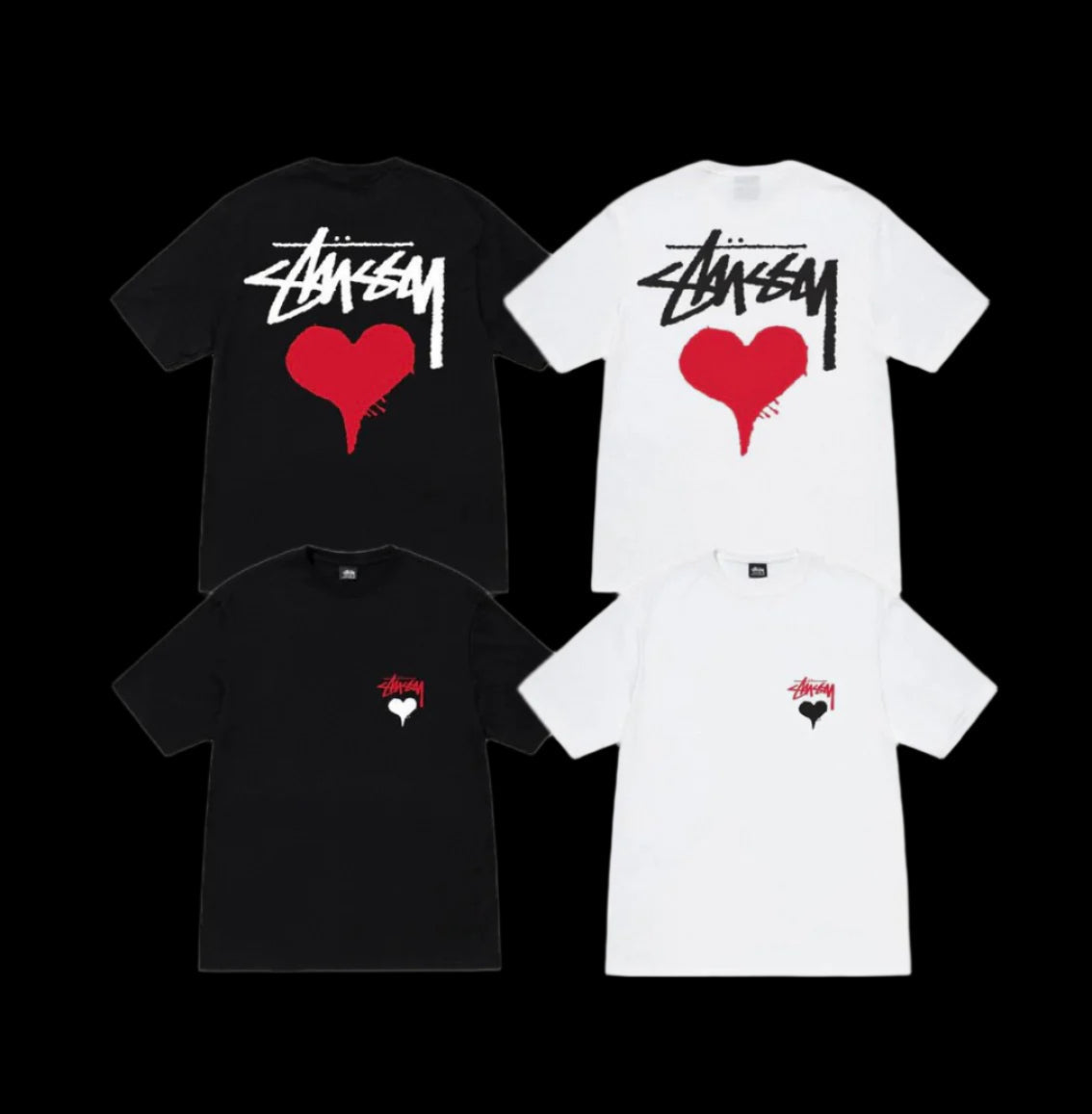 Stussy heart T-shirts