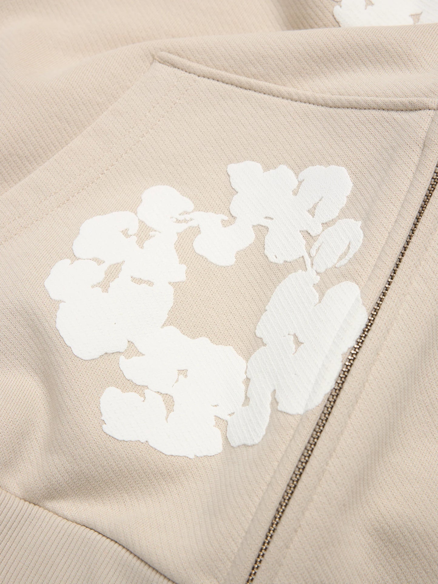 Denim Tears Cotton Wreath Zip Hoodie Cream