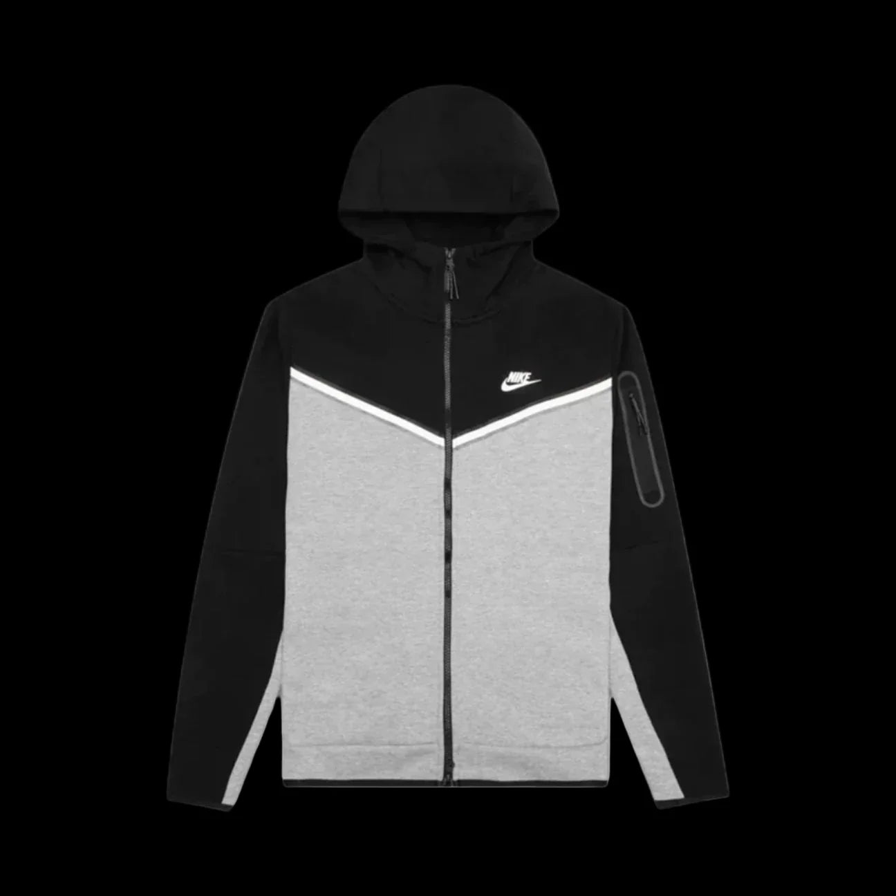 Nike Grey & Black Tech Fleece Hoodie