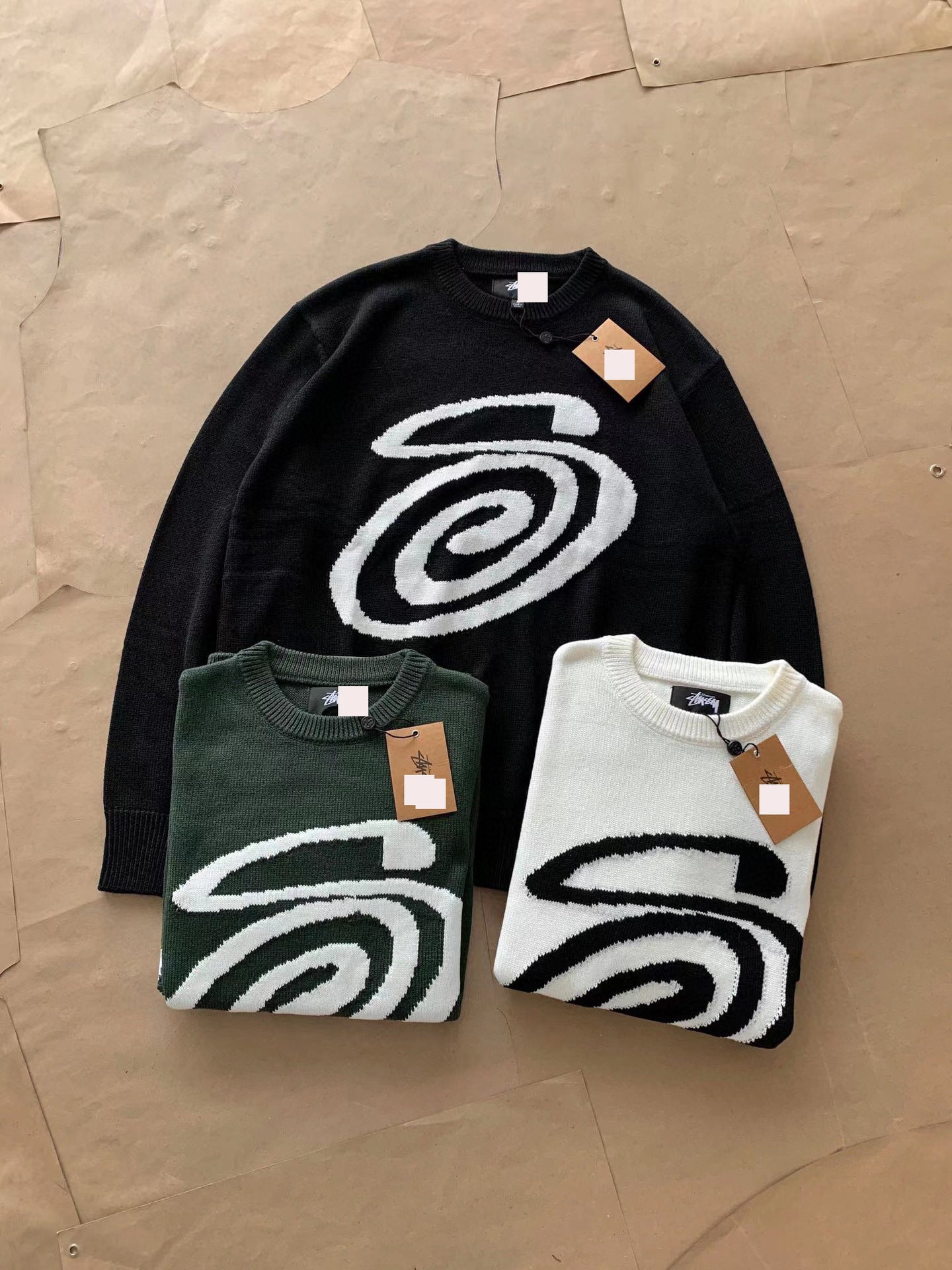 Stussy sweater swirl "White"